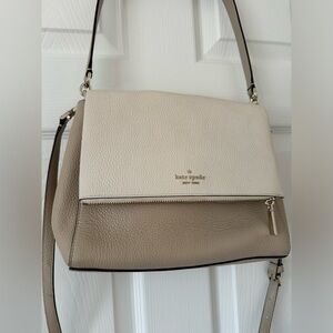 Kate Spade Cream & Taupe Crossbody Purse, Lightly Used